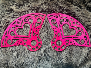 Hot Pink Hearts - 1.875" Tech Grip Fans - Ready-to-Ship