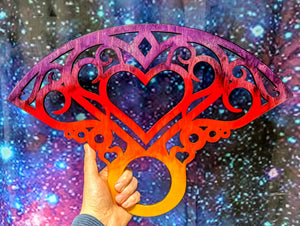 Sunset Hearts - 3.25" Russian Grip Fans - Ready-to-Ship